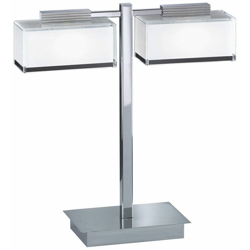 

Lámpara de mesa LED cristal cromado borde transparente blanco SYDNEY 2 llamas WOFI 8633.02.01.0000