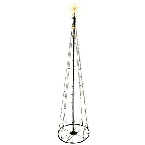 MOJAWO LED Metall Weihnachtsbaum 120 cm Außen 8 Funktionen-MLK058W-8