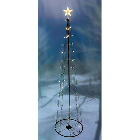 MARELIDA LED Baum LED Lichterbaum mit Stern Spiral Weihnachtsbaum 1,3m  180LED Außen, LED Classic, warmweiß (2100K bis 3000K)