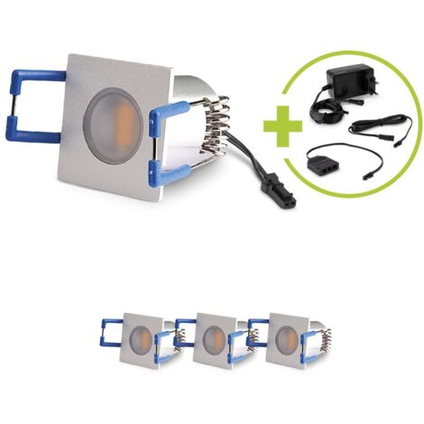 LED Mini Einbauspot 1.5W 12V 3000K IP20 - Form: eckig 30x30mm - Anzahl: 4x