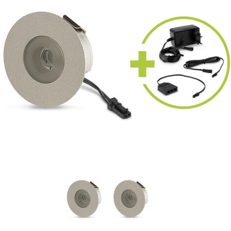 LED Mini Einbauspot rund 1.2W 12V IP20 Ø36mm - Lichtfarbe: Warmweiß 3000K - Anzahl: 3x