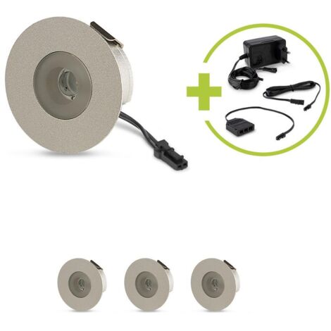 LED Mini Einbauspot rund 1.2W 12V IP20 Ø36mm - Lichtfarbe: Warmweiß 3000K - Anzahl: 4x