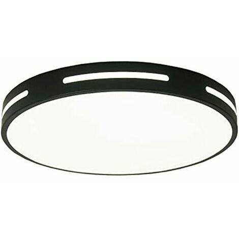 LED Minimalist Style Ceiling Light, Nordic Modern Flush Mount Ceiling Light, Creative Personality lamp, Three Color temperatures, Bedroom, Bathroom, Dining Room, Living Room (Black, 40cm)