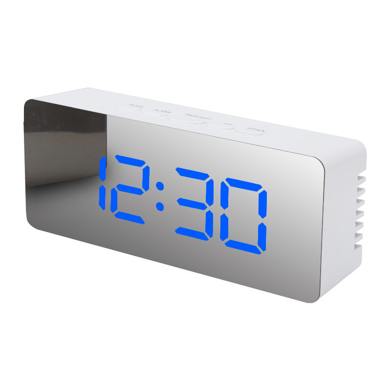 Led Mirror Digital Table Clock Display Date Temperature For Home Bedroom Desktop Electronic Alarm Clock