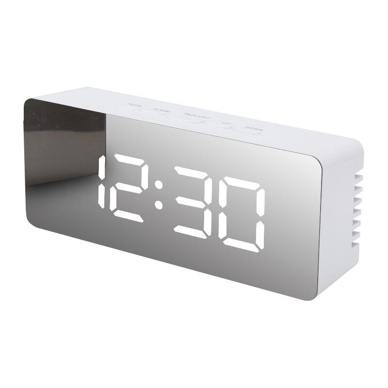 Led Mirror Digital Table Clock Display Date Temperature For Home Bedroom Desktop Electronic Alarm Clock