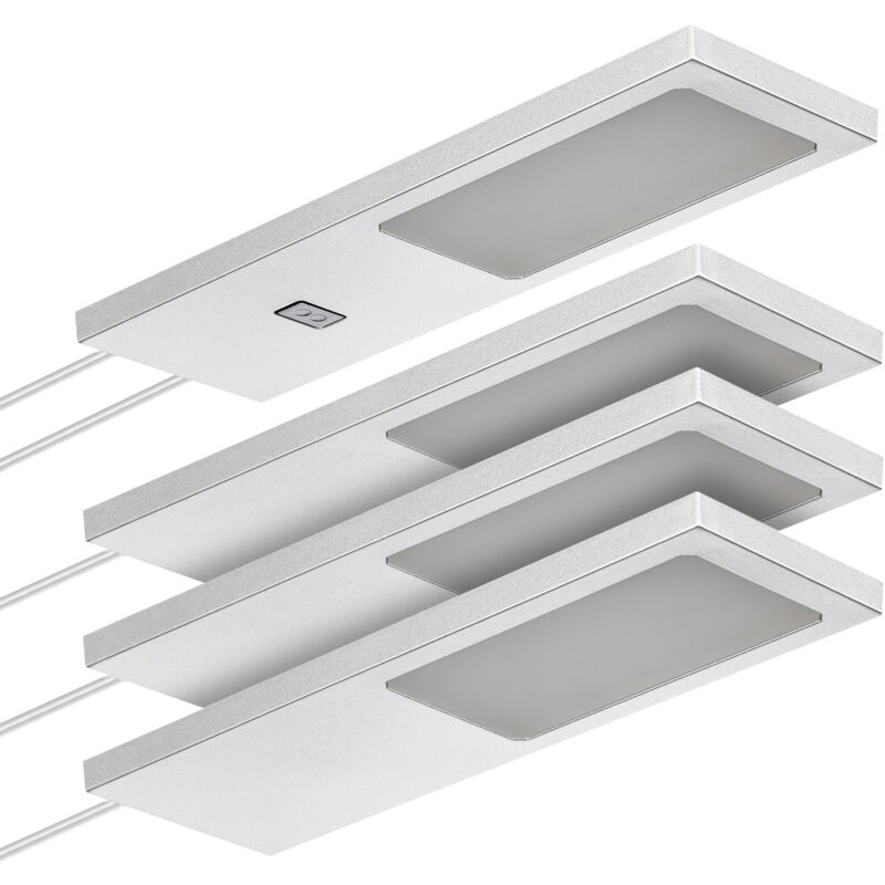 So-tech - Sotech Led-möbelleuchte Giulia Ii Mit / Ohne Sensor Silbergrau, 2700k Warmweiß Inkl. Trafo & Verteiler, 4er Set
