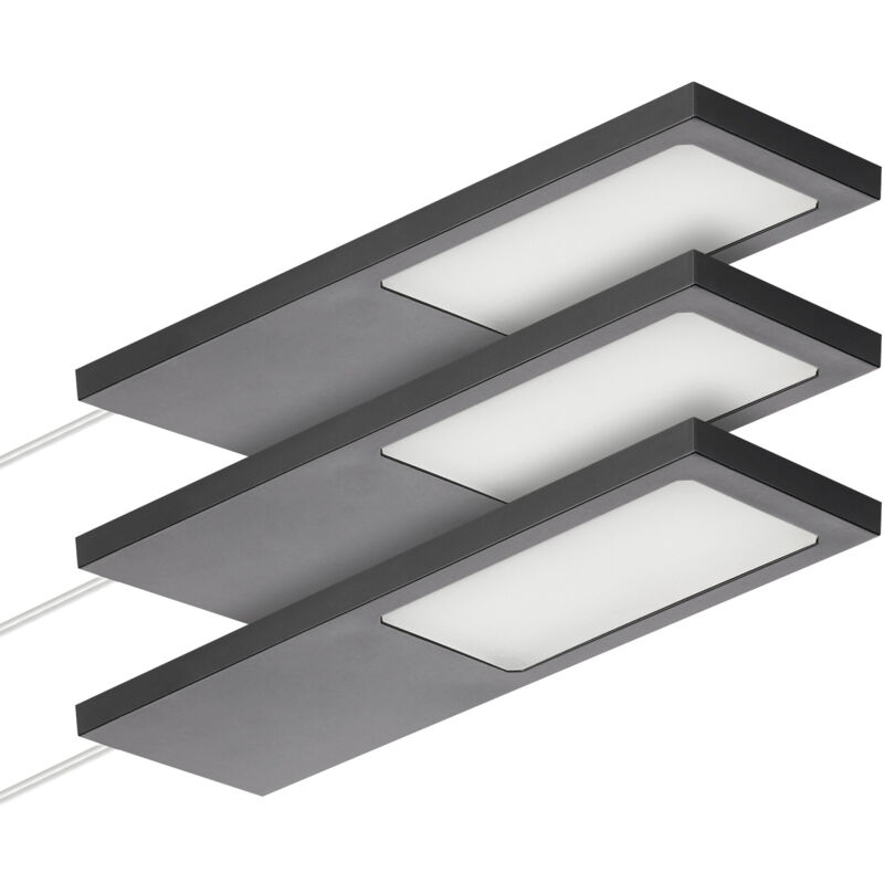 So-tech - Sotech Led-möbelleuchte Giulia Ii Ohne Sensor Schwarz, 2700k Warmweiß Inkl. Trafo & Verteiler, 3er Set