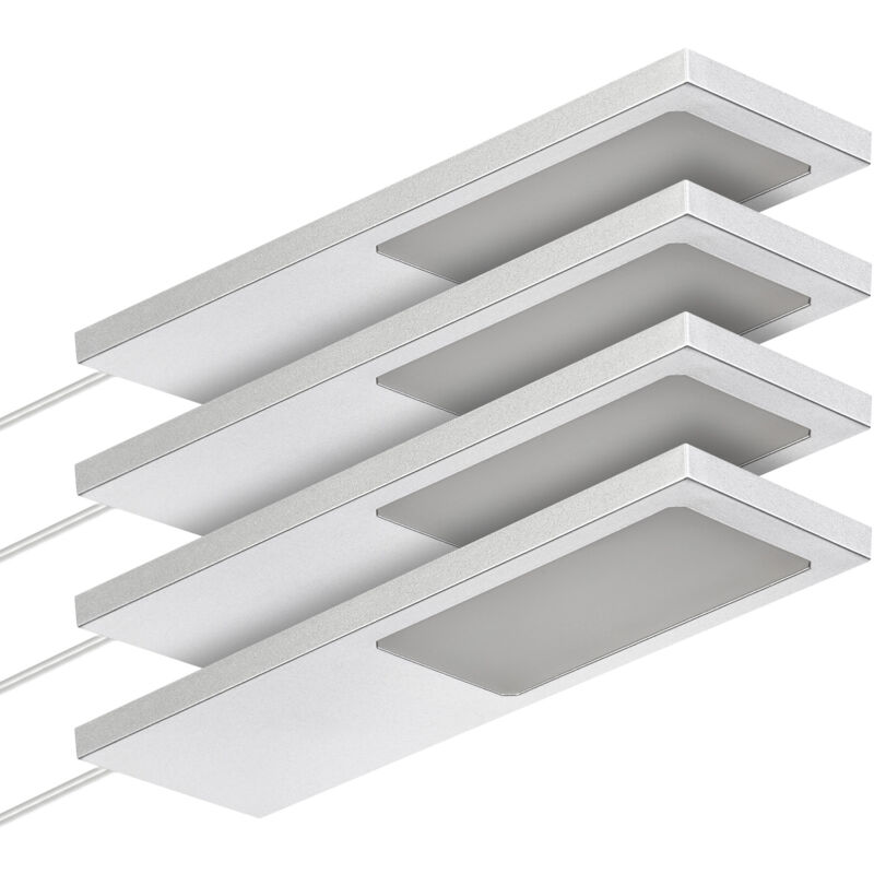 So-tech - Sotech Led-möbelleuchte Giulia Ii Ohne Sensor Silbergrau, 2700k Warmweiß Inkl. Trafo & Verteiler, 4er Set