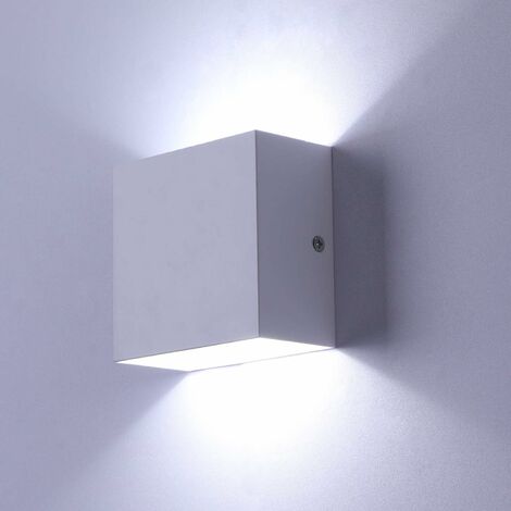 LED Modern Wall Lamp 6W Cool White Cube Creative Wall Light Simple Chandelier for Corridor Loft White
