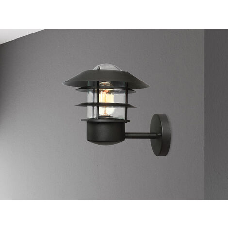 LED Moderne Außen Wandlaterne aus Edelstahl, Schwarz Höhe 24cm