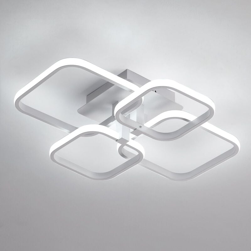 Plafonnier led, Lampe de Plafond Moderne 52W 4680LM, Luminaire Plafonnier Blanc pour Salon, Cuisine, Cuisine, Chambre à Coucher 6500K Lumière Blanche