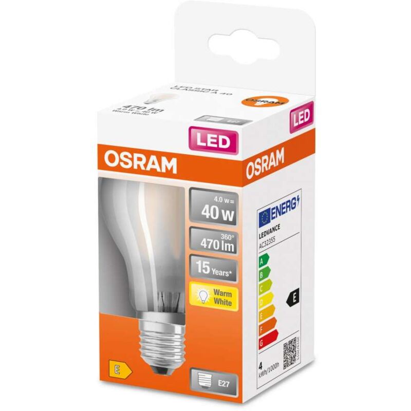 Lampadina LED Osram Star Classic A40 Filamento Luce Calda E27