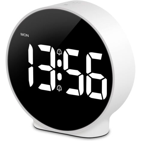 LED Morning Alarm Clock, Luminous Alarm Clock with Week Display, Snooze Function, 4 Adjustable Brightness