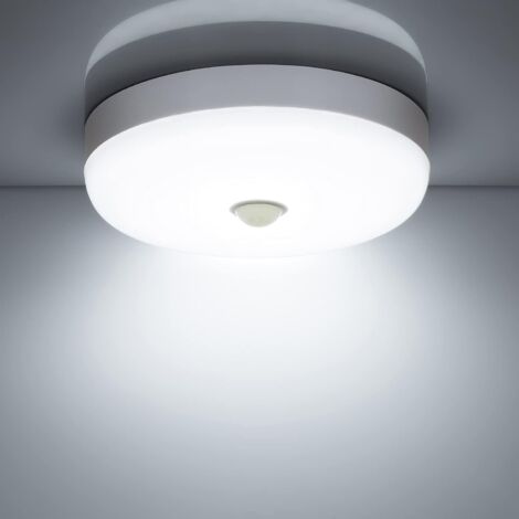 LED Motion Sensor Ceiling Light 18W 1500LM 6500K Cool White IP56 Waterproof Round LED Ceiling Light for Outdoor Indoor Staircase Bathroom Garage Corridor HIASDFLS