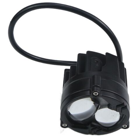 LED-Motorradscheinwerfer mit zweifarbigen Linsen, externen Nebelscheinwerfern, Scheinwerfern (Fern- und Abblendlicht), zweifarbigen gelben und weißen LEDs.