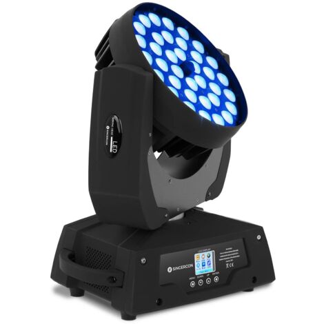 LED Moving Head Zoom DMX 36x10W Discobeleuchtung Scheinwerfer Bühnenlicht 450W - Schwarz
