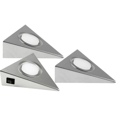 LED MYSELOXYÉclairage de meubles, un ensemble 3Un système intégré 6Wlumière blanche chaude dirigéLampe, en acier inoxydable