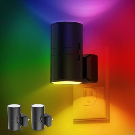 LED Nachtlicht, Nachtlichter Stecker in die Wand, Farbwechsel Nachtlicht RGB mit Lichtsensor, Home Decor für Kinder Geschenke, Weihnachten, Urlaub, Flur Schlafzimmer Kinderzimmer, 2-Pack