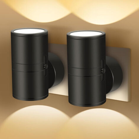 LED-Nachtlichter (2er-Set) – Wandmontage – Warmweißes Licht – Dimmbar von 0 bis 100 Lumen – Lichtsensor – Geeignet für Schlafzimmer und Flure