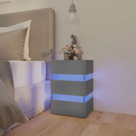 LED-Nachttisch Grau 45x35x67 cm Holzwerkstoff vidaXL