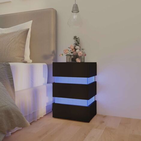 LED-Nachttisch  Nachtschrank Sideboard  Schwarz 45x35x67 cm Holzwerkstoff DE68556