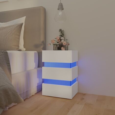LED-Nachttisch Nachtschrank Sideboard Weiß 45x35x67 cm Holzwerkstoff DE58949