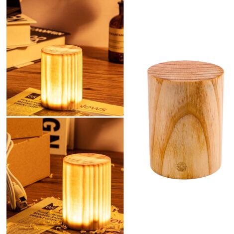 LED-Nachttischlampe aus Holz mit USB-Ladeanschluss, Kindernachtlicht, Geburtstagsgeschenk