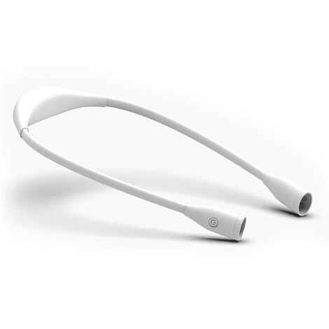 LED Neck Reading Light, Flexible 3 Colors Dimmable USB Rechargeable Hands-Free Bedside Lamp, White