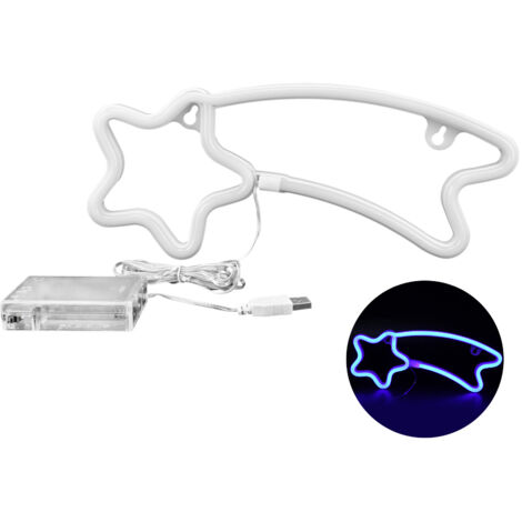 LED Neon Light Meteor-shape Neon Sign Lamp Proposal Wedding Birthday Party DecorationBlue