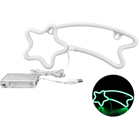 LED Neon Light Meteor-shape Neon Sign Lamp Proposal Wedding Birthday Party DecorationGreen