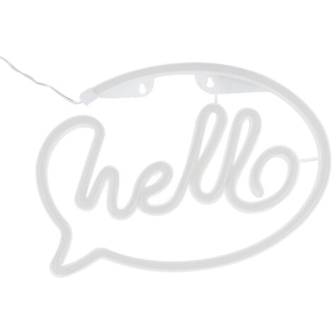 LED-Neon-Schild „Hallo“, USB- und batteriebetrieben, für Bars, Restaurants oder als Dekoration für Zuhause – 5-V-Netzteil
