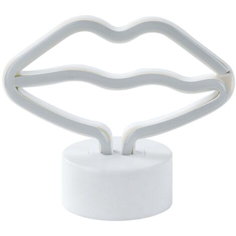 LED Neonlicht Lippen FLORA Rosa