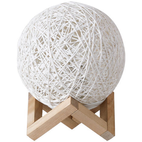LED night light, bedside lamp, rattan wood, ambient light, USB rechargeable. The bedroom table lamp uses an LED light source the light is soft. FLITI