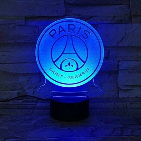 LED Night Light FC Paris Saint Germain Football Club 3D Illusion Kids Children Ligue 1 Soccer Logo PSG Night Lamp Table Lamp @1