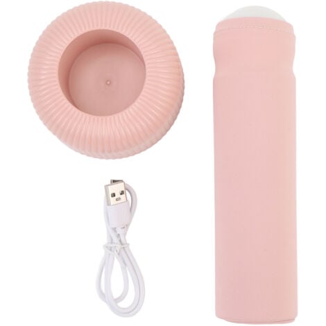 GROOFOO LED Night Light Rechargeable Innovative Stable Base Handheld Warm Night Light for Bedroom Pink