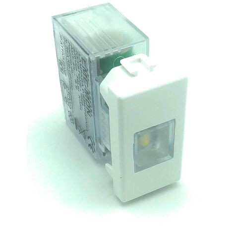 LED-Notleuchte 1 Keystone Modul 50Lm 1W Autonomie 6h Mit Adapter Bticino Matix Weiß