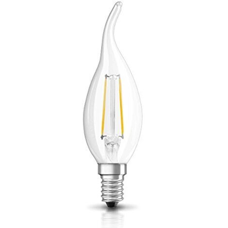 Led Osram Lampadina A Filamanto, Forma Fiamma, E14, 2W Equivalente 23W, 230V, Chiaro, Bianco Caldo 2700K, 1 Parte Lot