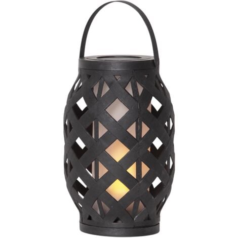 STAR LED Outdoor-Laterne ,Flame Lantern', Batterie und Timer, weiß, 16cm, Ø 14cm
