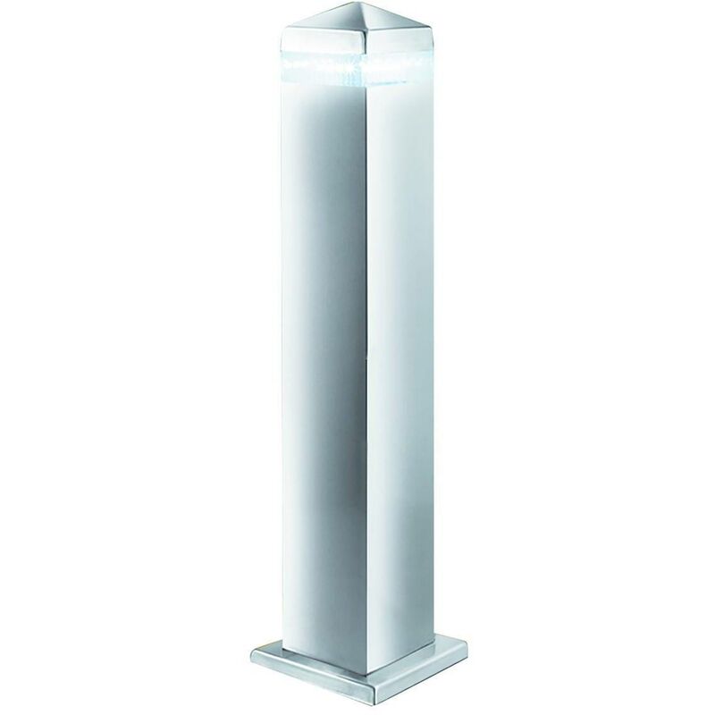 India - led 16 Light Square Outdoor Bollard Post Light Satin Silver, Stainless Steel IP44 - Searchlight