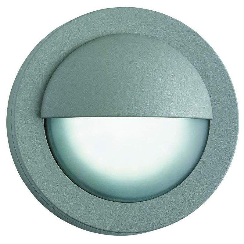 Searchlight Outdoor - LED Outdoor Bulkhead Glass Aluminium Wall Light Grey IP44