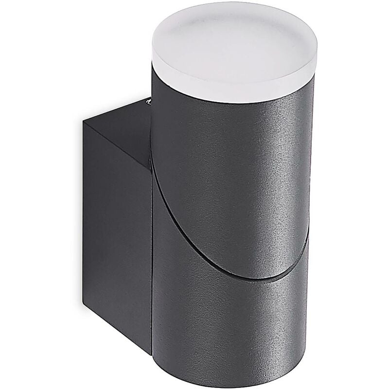Lindby - Outdoor Wall Light Aspyn (modern) in Black made of Aluminium (1 light source,) from dark grey (ral 7016)