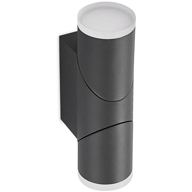 Outdoor Wall Light Aspyn (modern) in Black made of Aluminium (2 light sources,) from Lindby dark grey (ral 7016)