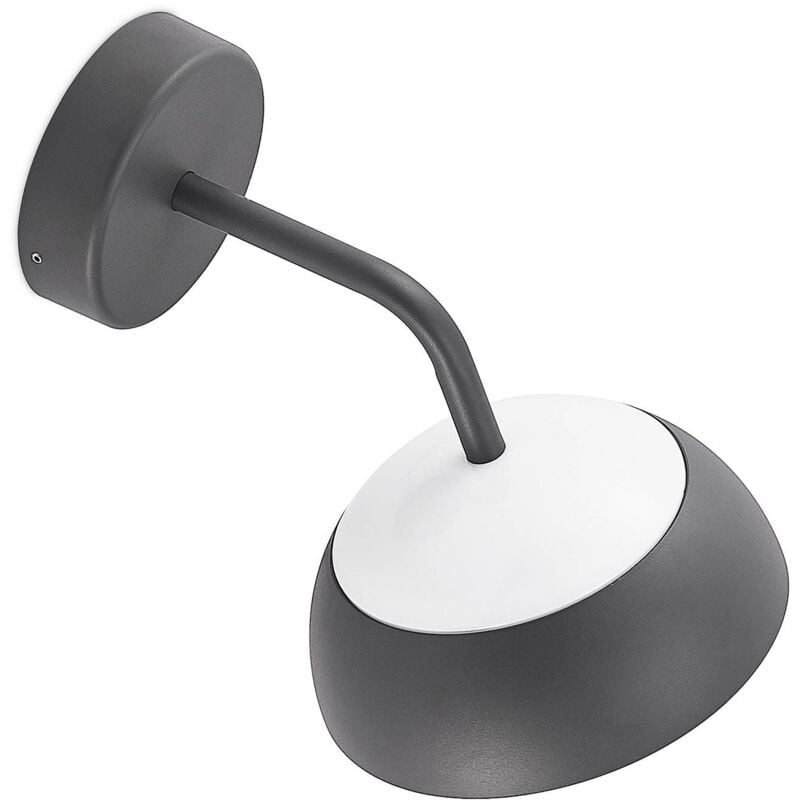 Lindby - Outdoor Wall Light Bexley (modern) in Black made of Aluminium (1 light source,) from dark grey (ral 7016), white