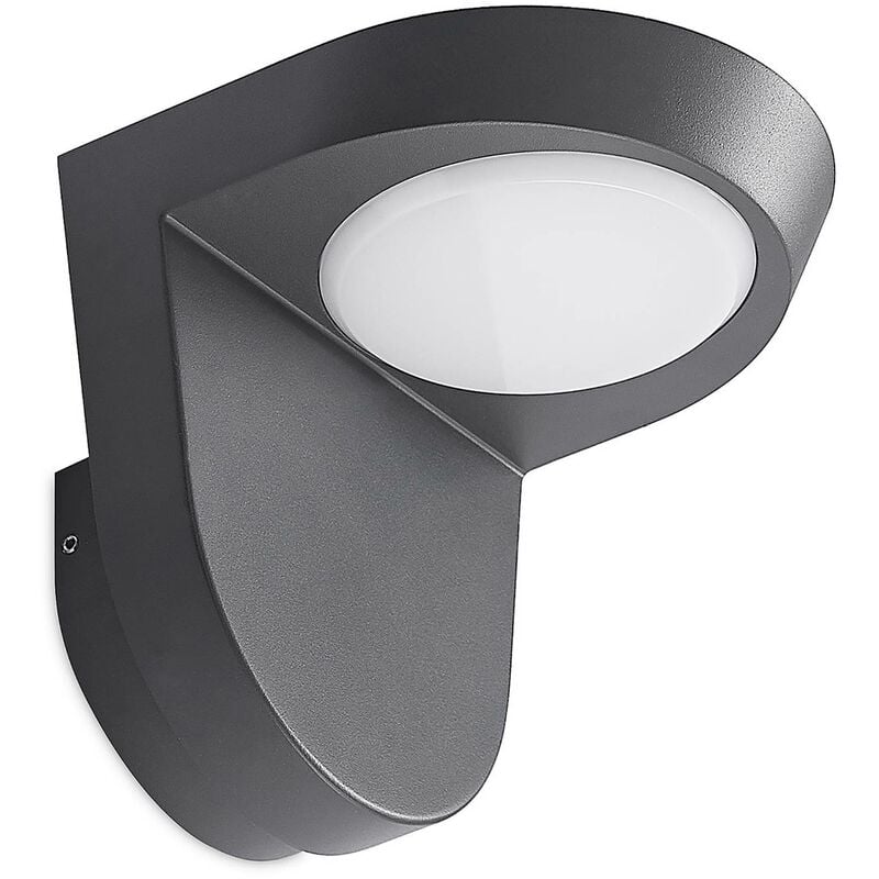 Outdoor Wall Light Carmelo (modern) in Black made of Aluminium (1 light source,) from Lindby - dark grey (RAL 7016), white