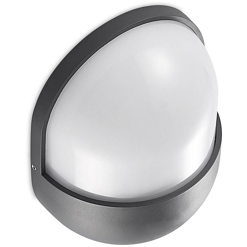 Lindby - Outdoor Wall Light Dianko (modern) in Black made of Aluminium (1 light source,) from dark grey (ral 7016), white