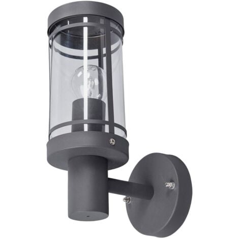 LED Outdoor Wall Light Djori (modern) in dark grey made of Stainless Steel (1 light source, E27) from Lindby