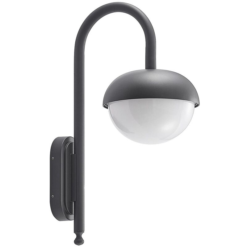 Outdoor Wall Light Kallie (modern) in Black made of Aluminium (1 light source,) from Lindby dark grey (ral 7016), white