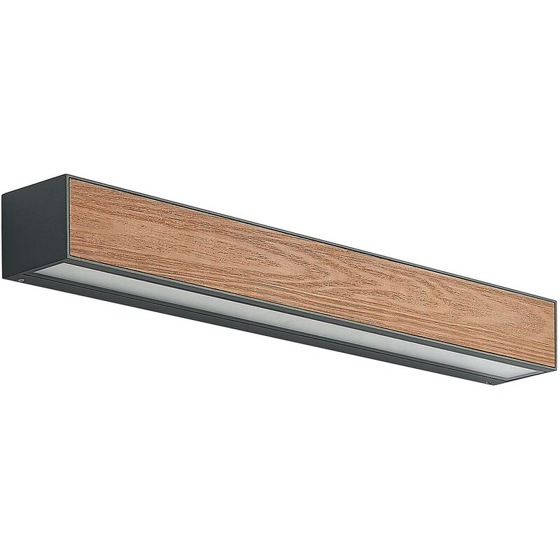 Outdoor Wall Light Lengo (modern) in Brown made of Aluminium (2 light sources,) from Arcchio wood