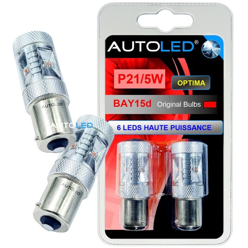 Autoled - led P21/5W 6 leds haute puissance rouge ®