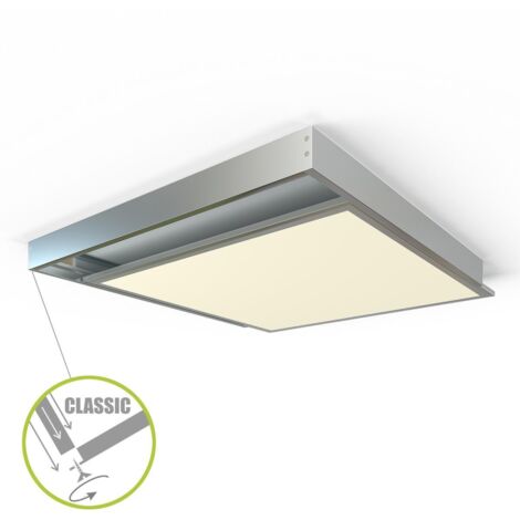 LED Panel Aufbaurahmen Classic 60x60cm silber Aufputz Montagerahmen